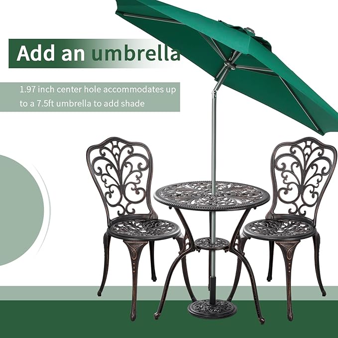 Outdoor Bistro Set 3 Piece Patio Bistro Set - Image 4