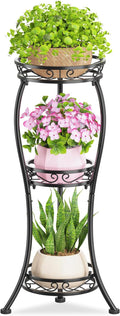KMOTASUO 3 Tier Tall Metal Plant Stand, 33 Inch Plant Stands Indoor Outdoor by KMOTASUO