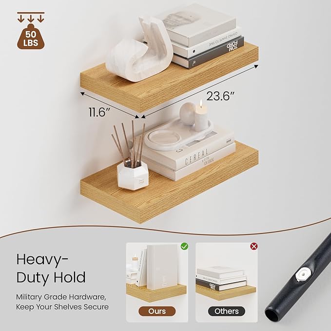Heimlove 12" Deep Floating Shelves - Image 4