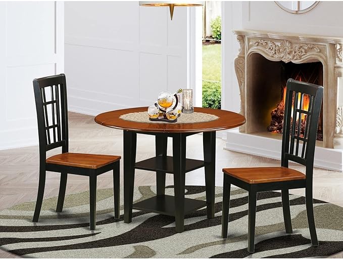 East West Furniture SUNI3-BCH-W 3 Piece Dinette Set - Image 6