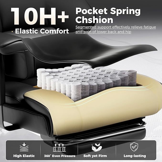 COMHOMA Big and Tall Office Chair 400lbs High Back Computer Gaming Chair - Image 3