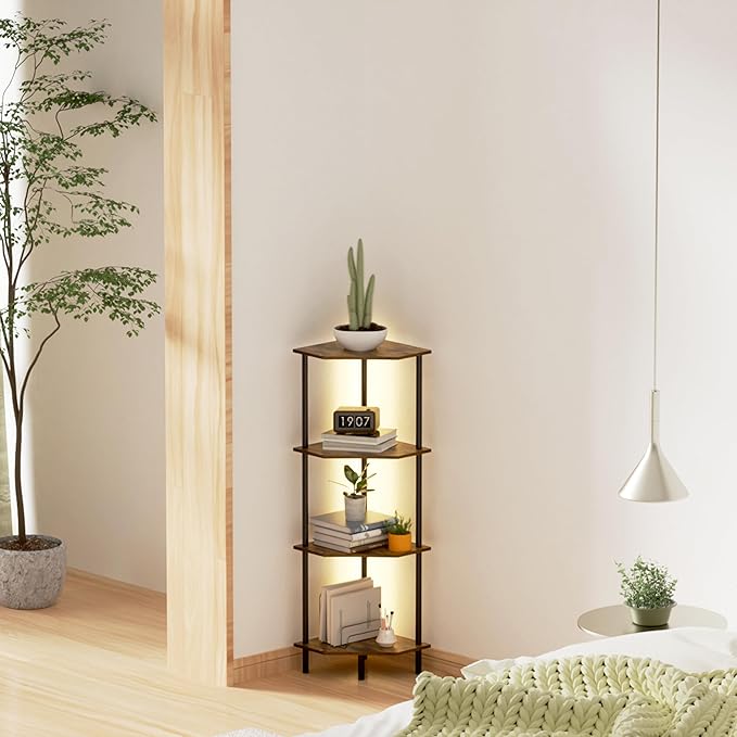 Corner Shelf Stand, Storage Standing Shelf Unit - Image 9