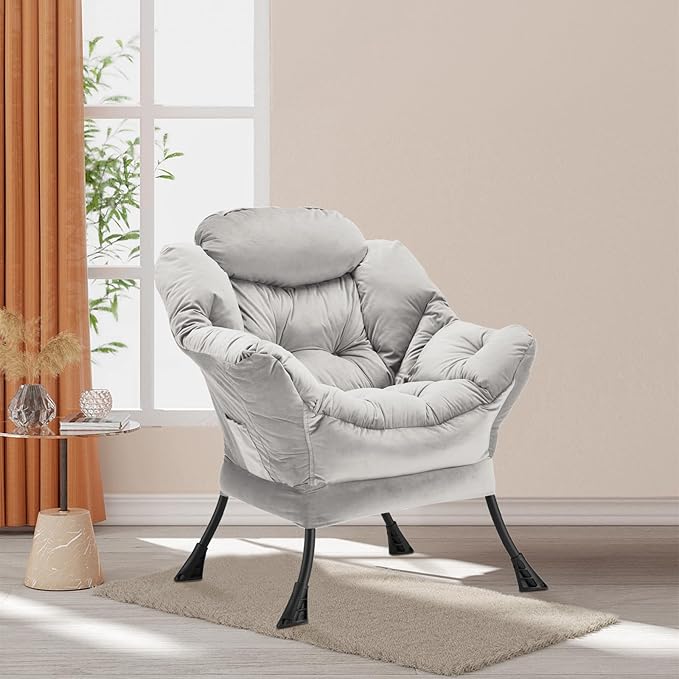 Lazy Chair Thick Padded, Comfy Velvet Accent Lounge Chair - Image 9