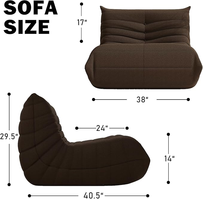 Bean Bag Chair, Memory Foam Bean Bag Sofa Large Bean Bag Chair - Image 2