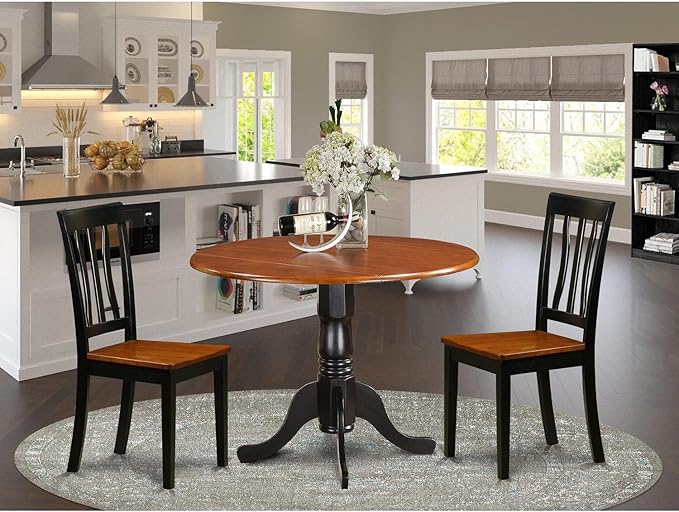 East West Furniture DLAN3-BCH-W 3 Piece Dinette Set - Image 7