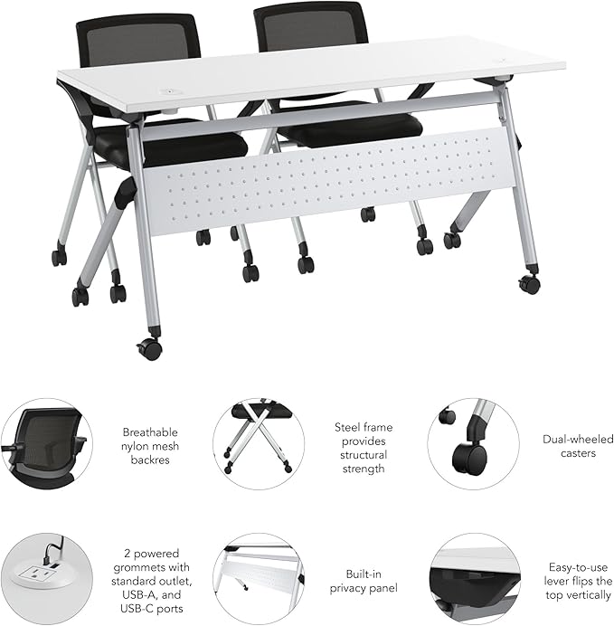 Bush Business Furniture Folding Training Table Set - Image 6