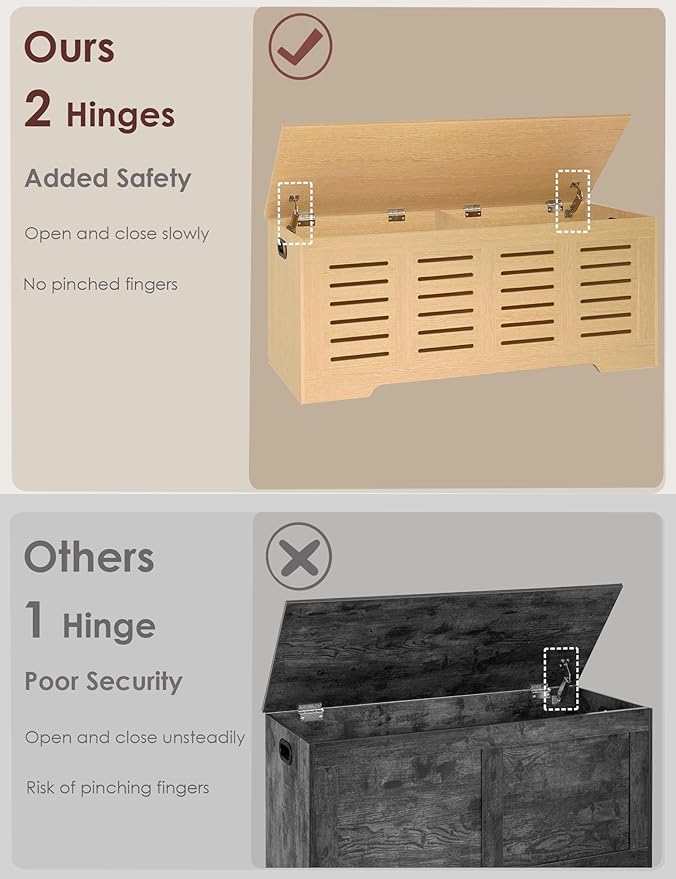 DINZI LVJ Storage Chest, 47.3”Wooden Storage Box - Image 5