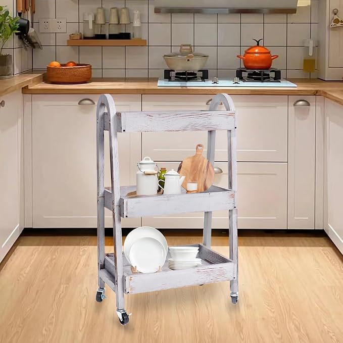 3-Tier Rolling Utility Cart - Image 3