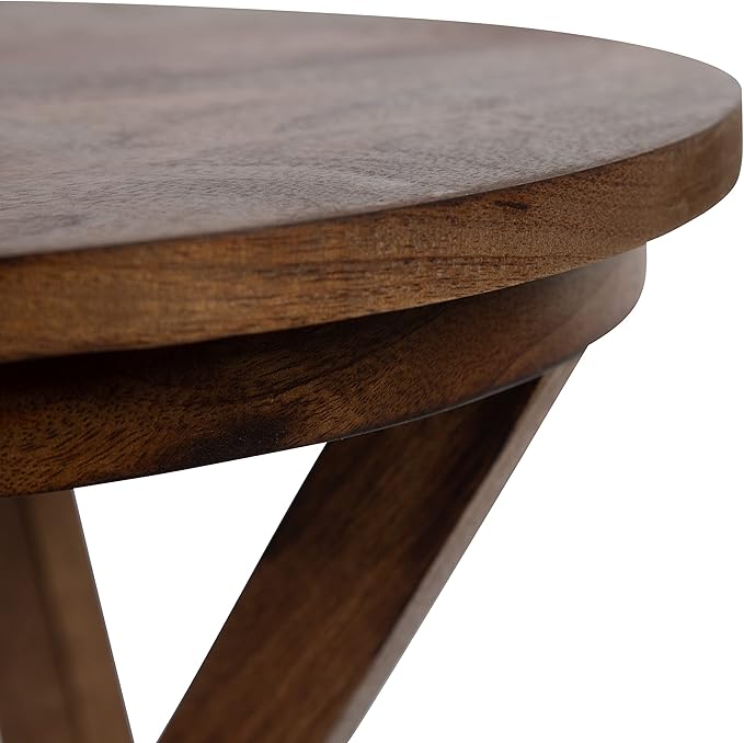 Kate and Laurel Aja Modern Side Table; 15 x 15 x 23; Walnut Brown; Decorative - Image 6