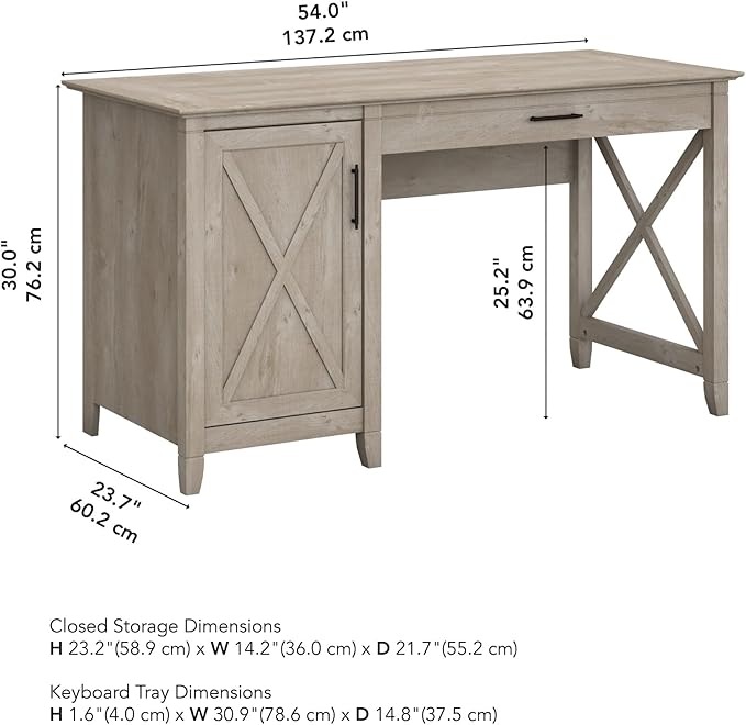 Bush Furniture Key West Computer Desk Farmhouse PC Table - Image 3