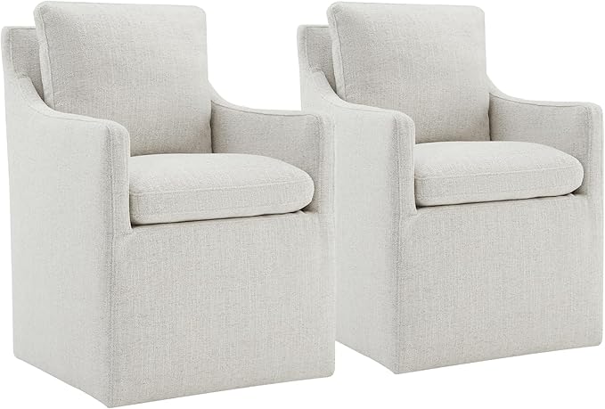 Upholstered Dining Chairs with Casters No Assembly Modern Accent Armchair with by Kislot
