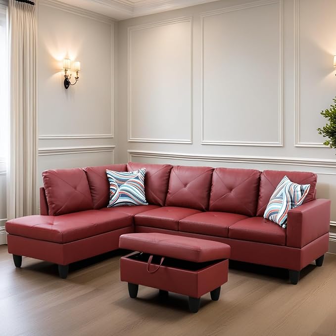 Leather Sectional Couch, Modern L Shaped Couches - Image 3