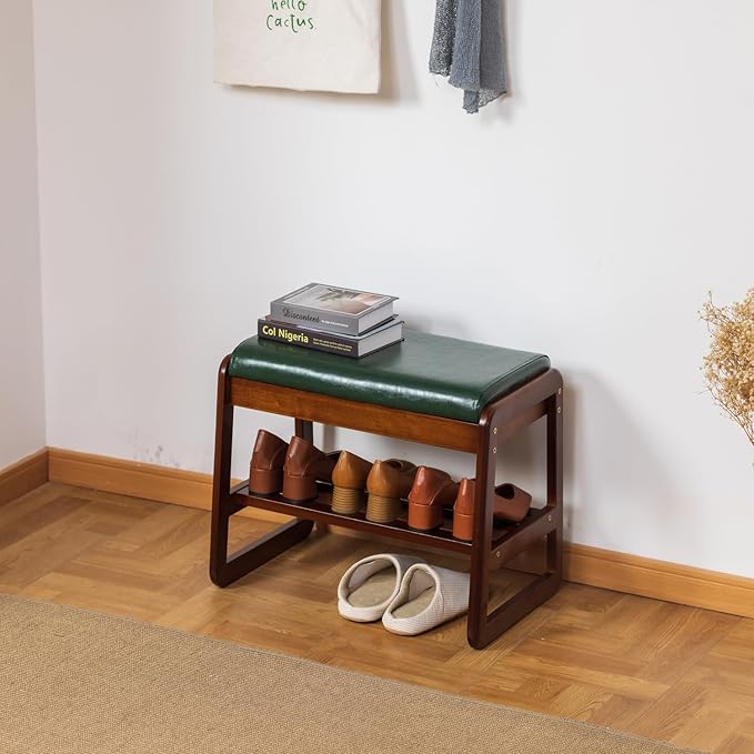 latifolia Shoe Rack Bench, Entryway Shoe Bench - Image 2