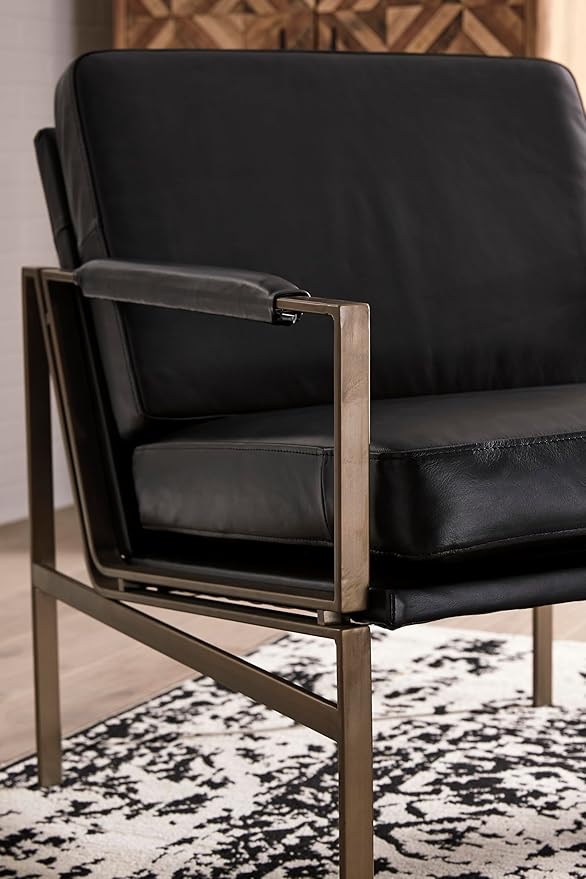 Signature Design by Ashley Puckman Mid-Century Modern Leather Accent Chair - Image 10