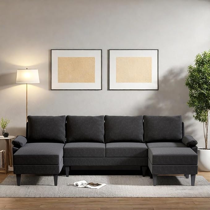 115 Inch U Shaped Sectional Couch by FONTOI