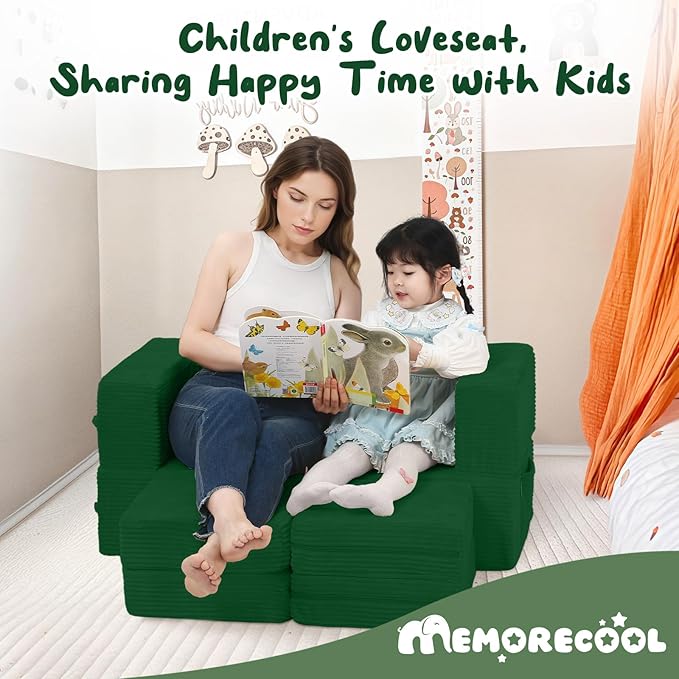 MeMoreCool Modular Kids Couch, Corduroy Play Toddler Couch - Image 4