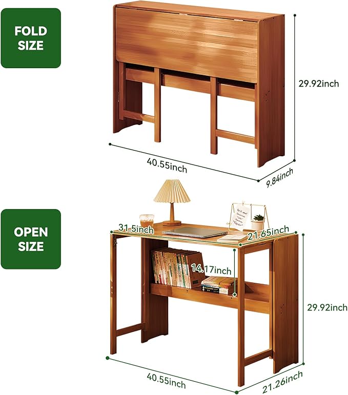 Bamboo Folding Desk Mid Century Modern Desk - Image 7