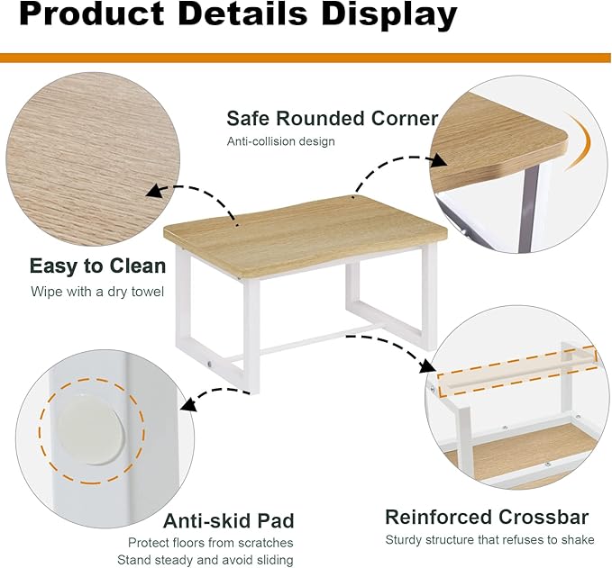 Wooden Step Stool for Adults & Kids, 500 Lbs Capacity, Learning Helper Stool - Image 4
