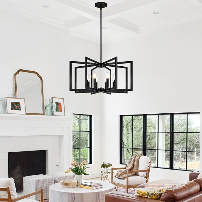 28" Modern Large Black Chandelier - Image 8