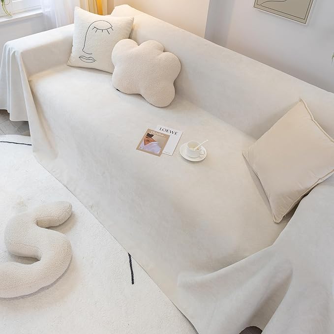 STACYPIK Waterproof Ivory White Sofa Covers Couch Cover - Image 7