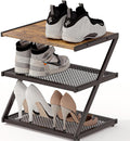 Shoe Rack, Z-Frame Wooden Shoe Shelf by BWOORACKU