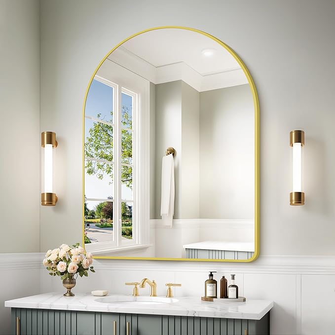 Arched Bathroom Mirror, Wall Mounted Mirror, Living Room, Vertically Hanging or by GLASHOM