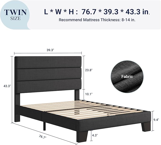 Allewie Twin Size Platform Bed Frame - Image 2
