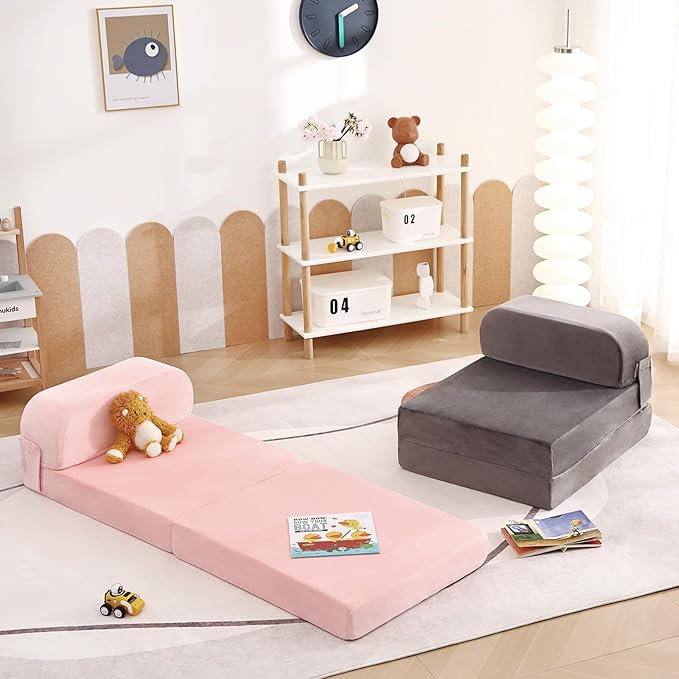 Tiita Folding Sofa Bed for Kids, Toddler Fold Out Couch Bed - Image 4