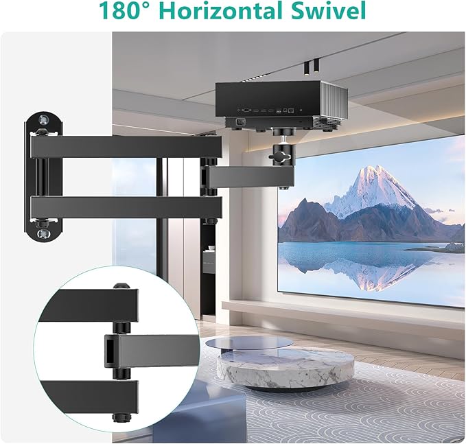 WALI Foldable Projector Wall Mount Universal Adjustable Wall Projector Mount - Image 4