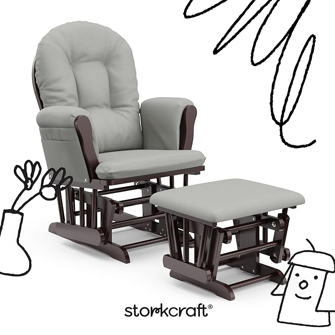 Storkcraft Premium Hoop Glider & Ottoman — GREENGUARD Gold Certified Nursery - Image 3
