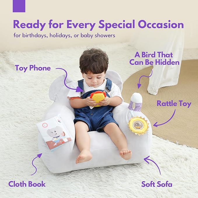 Lovvie & Joy Toddler Sofa Chair, Soft Toddler Kids Chair - Image 4