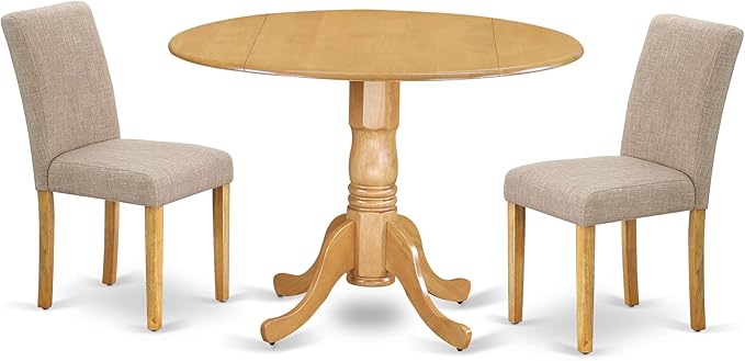 East West Furniture DLAB3-OAK-04 3 Piece Dining Room Furniture Set Contains a by EastWestFurniture