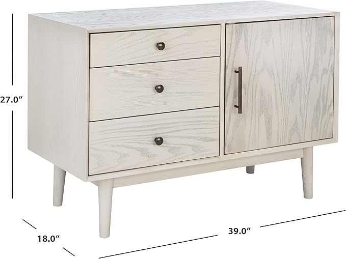 SAFAVIEH Couture Collection Elissa Mid-Century White Wash Small Entertainment - Image 2