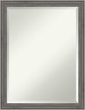 Amanti Art Grey Wall Mirror 27x21 Regis Barnwood Grey Narrow Rectangle Bathroom by AmantiArt