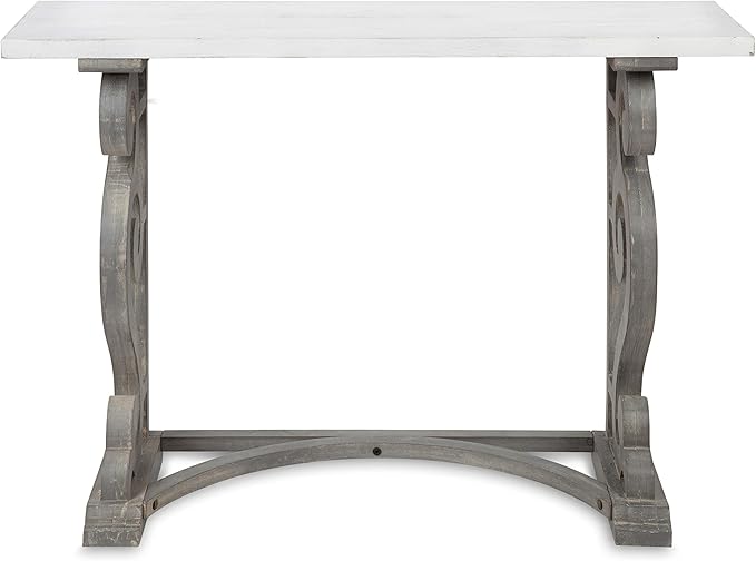 Kate and Laurel Wyldwood Solid Wood Farmhouse Console Table, Distressed White - Image 9