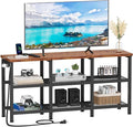 Furologee TV Stand with Power Outlets, Small Entertainment Center with Open by Furologee