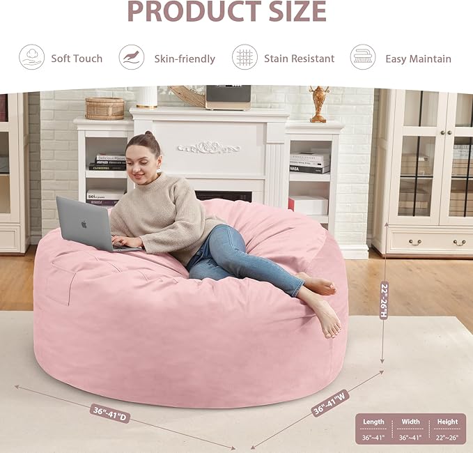 3FT Bean Bag Chair, Comfy Bean Bag Chairs - Image 3