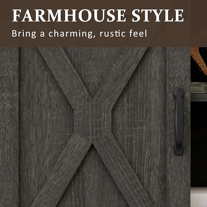 RoyalCraft Farmhouse TV Stand for 65+ Inch TV, Rustic Wood Media Console - Image 5