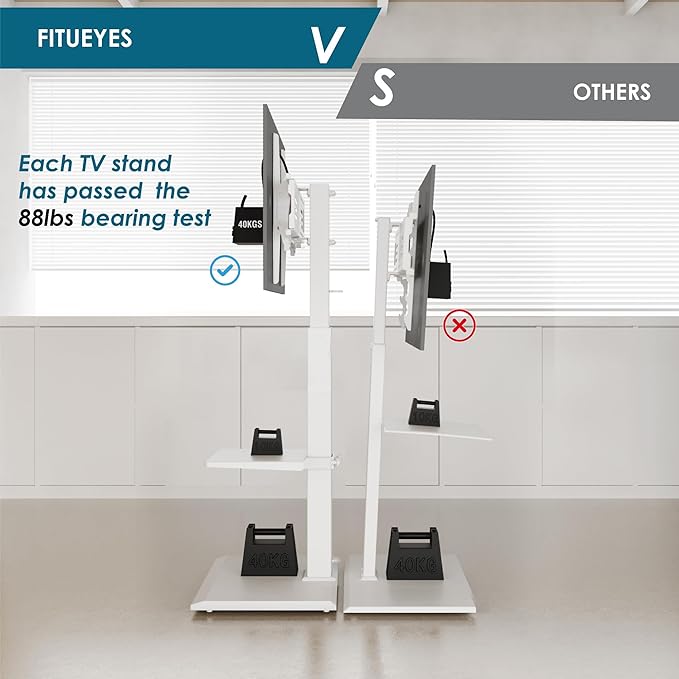 FITUEYES Floor TV Stands with Swivel Tilt Mount - Image 6