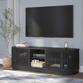 Plank+Beam Contour Wood TV Stand, Solid Wood Entertainment Console by PlankBeam