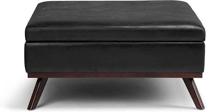 SIMPLIHOME Owen 36 inch Wide Mid Century Modern Square Coffee Table Storage - Image 5