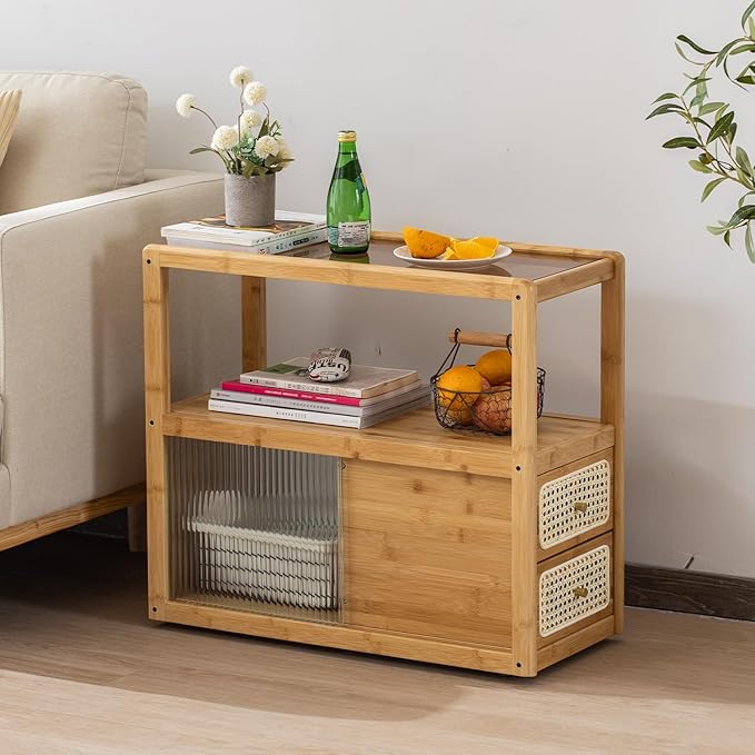 Bamboo Side Table Nightstand by SOBIBO