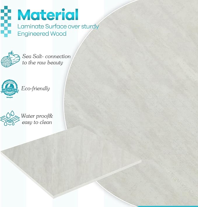 Kaboon Universal Tabletop 60"x18", Solid One-Piece Melamine Table Top, Double - Image 4