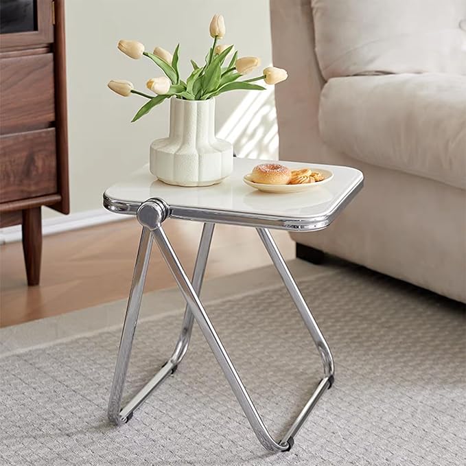 16.2" × 14.1" Acrylic Folding Table, Small Lightweight End Table - Image 5
