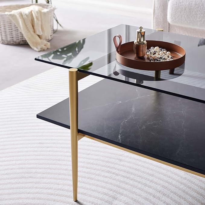 Rectangle Coffee Table for Living Room, Mid-Century Modern Design, L41 x W21 x - Image 8
