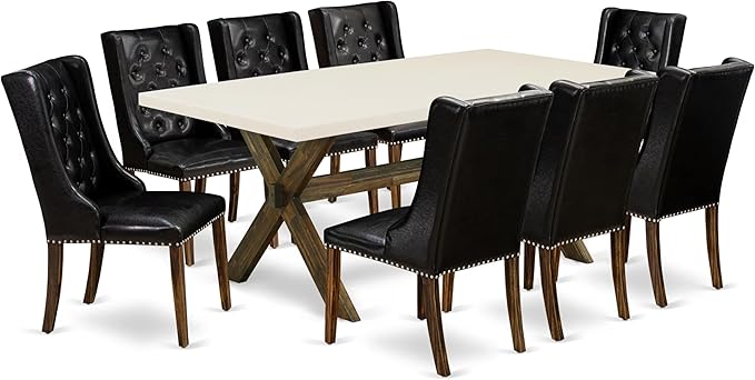East West Furniture X727FO749-9 9 Piece Dining Room Furniture Set Includes a by EastWestFurniture