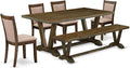 East West Furniture V777MZ716-6 6 Piece Dining Table Set Contains a Rectangle by EastWestFurniture