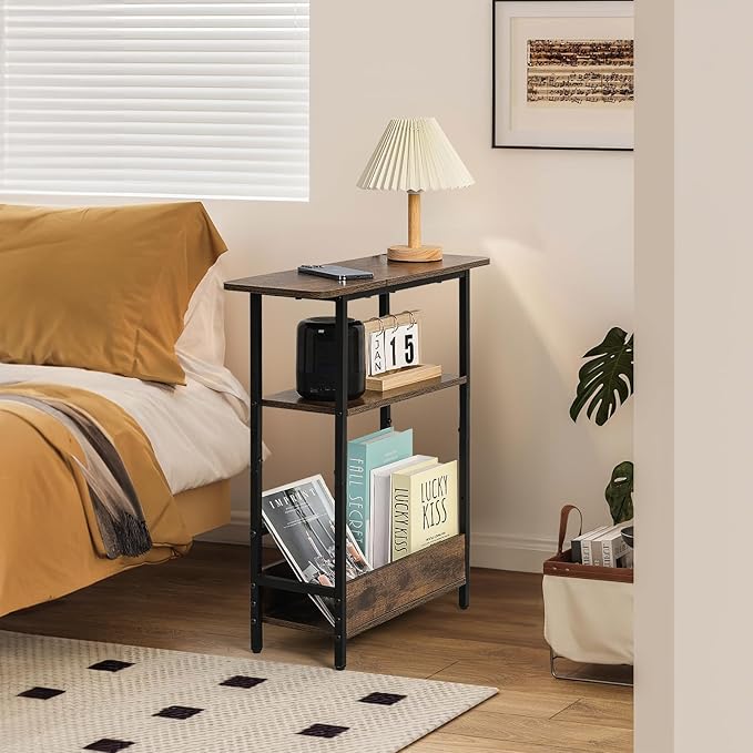 Narrow Side Table for Small Spaces, 3-Tier Small End Table - Image 8