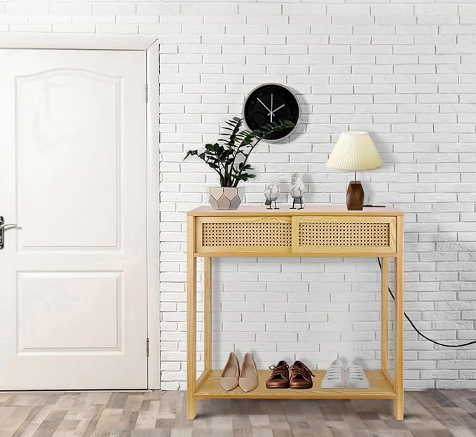 Console Table with Charging Station, Small Vanity Desk - Image 5