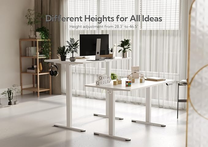 Claiks Electric Height Adjustable Stand Up Desk, 35x20 Inches Sit Stand Desk - Image 5